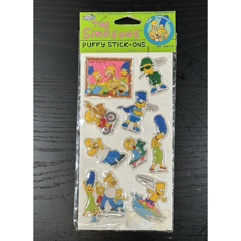 VTG Y2K Simpson Mixed Lot - Collectable 5 Magnet Sheet & Puffy Stickers READ